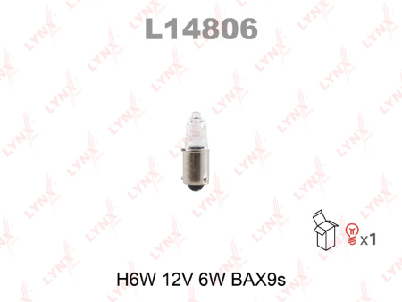 Лампа накаливания LYNXauto H6W 12V BAX9s L14806
