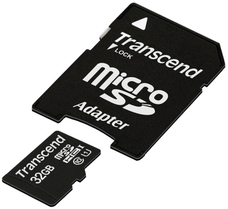 Карта памяти Transcend microSDHC 32Gb UHS-I U1 Class 10   SD adapter (TS32GUSDU1)