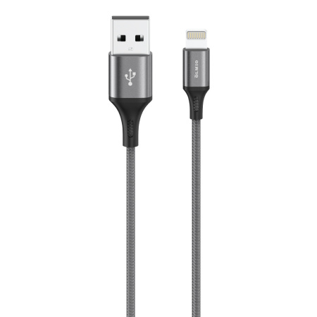 Кабель Olmio Basic USB 2.0 - Lightning 1.2м 2.1А серый 041650