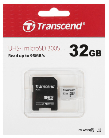 Карта памяти Transcend microSDHC 32Gb UHS-I U1 Class 10 (TS32GUSD300S) 405975