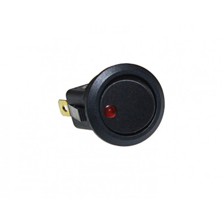 Выключатель-кнопка 12V 20А круглая черная с красной LED подсветкой (3конт.) ON-OFF Nord YADA 905476