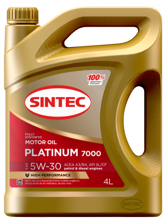 Моторное масло Sintec Platinum 7000 SAE 5W30 ACEA A3/B4 4л 600144