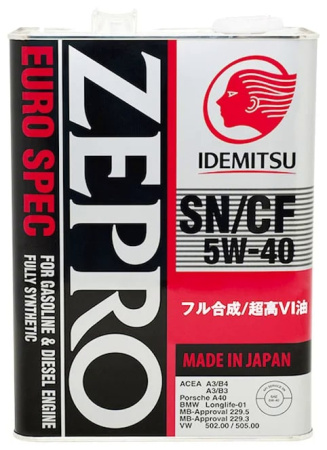 Моторное масло Idemitsu Zepro Euro Spec SN/CF 5w40 4л 1849004