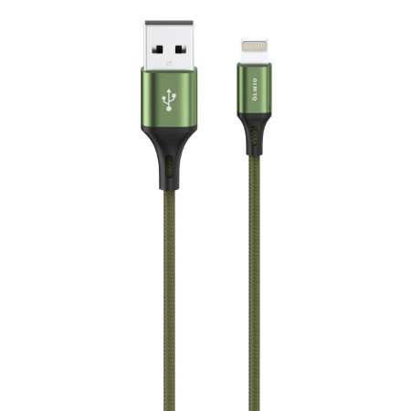 Кабель Olmio Basic USB 2.0 - Lightning 1.2м 2.1А зеленый 041651
