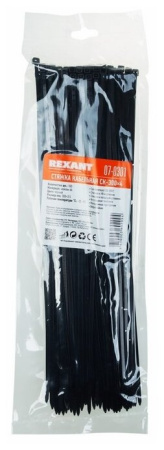 Стяжки nylon 3.6*300мм чёрный Rexant 07-0301