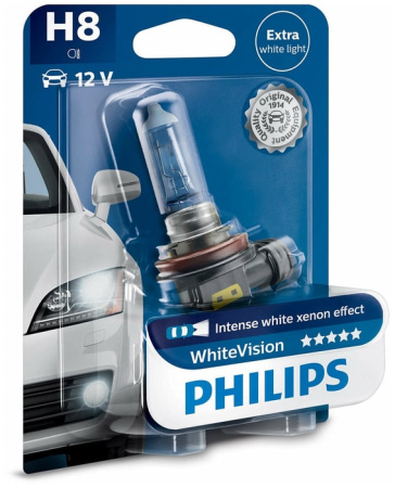 Галогенная лампа Philips H8 12V 35W (PGJ19-1) White Vision блистер 12360WHVB1