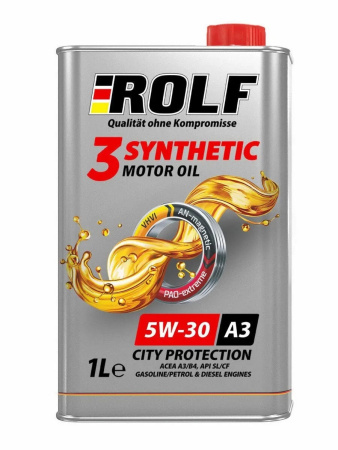 Моторное масло Rolf 3-SYNTHETIC SAE 5W30 ACEA A3/B4 синтетическое 1л