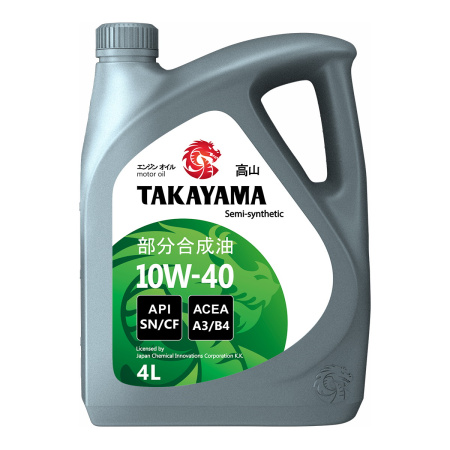 Моторное масло Takayama SAE 10W40 API SN/CF ACEA A3/B4 полусинтетическое 4л пластик 605517