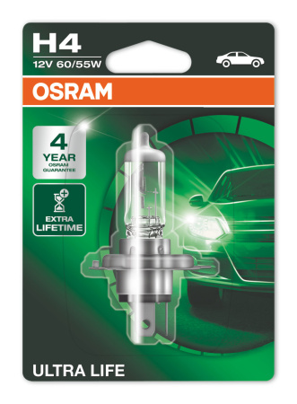 Галогенная лампа Osram H4 12V 60/55W (P43t) Ultra Life 64193ULT-01B