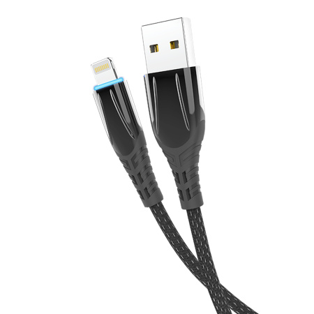 Кабель Olmio SmartLED USB 2.0 - Lightning 1.2м черный