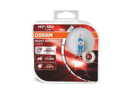 Галогенная лампа Osram H7 12V 55W (PX26d) Night Breaker Laser DuoBox (Next Generation) 64210NL-HCB