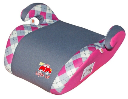 Бустер детский Little Car Smart 22-36кг клетка-розовый
