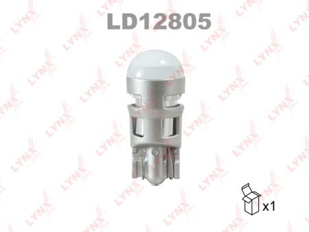 Светодиодная лампа LYNXauto W5W T10 12V (W2.1X9.5D) 6500K LD12805