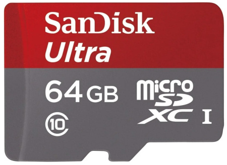 Карта памяти SanDisk Ultra microSDXC 64Gb UHS-I U1 Class 10 (SDSQUNB-064G-GN3MA)