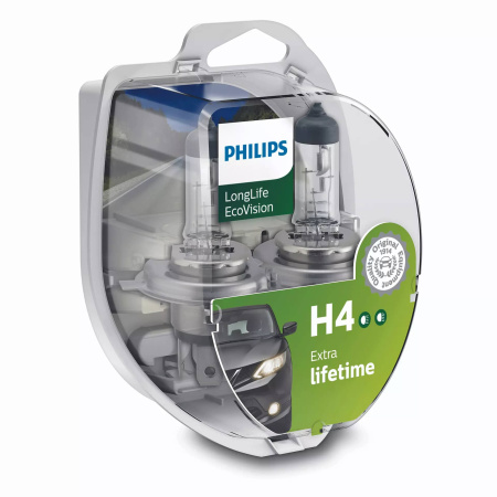 Галогенная лампа Philips H4 12V 60/ 55W (P43t) Long Life Eco Vision 12342LLECOS2