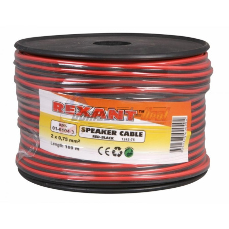 Монтажный кабель 2-х жильный Rexant 2*0.75мм²
