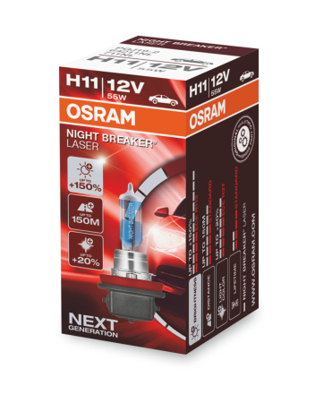 Галогенная лампа Osram H11 12V 55W (PGJ19-2) Night Breaker Laser
