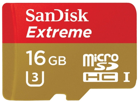 Карта памяти SanDisk Extreme microSDHC 16Gb Class 10 UHS-I U3   SD Adapter (SDSQXNE-016G-GN6MA)
