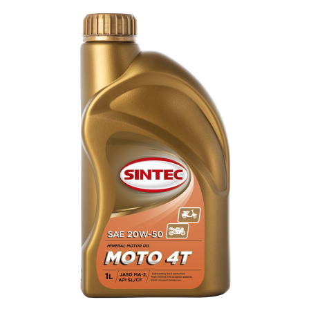 Моторное масло Sintec Moto 4T SAE 20W50 JASO MA2 минеральное 999811