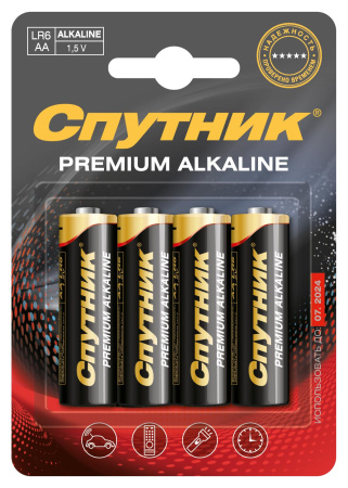 Батарейка Спутник Premium Alkaline LR6/4S
