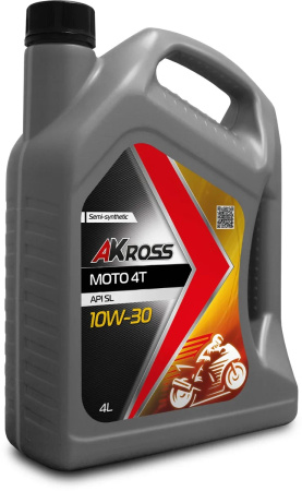 Моторное масло AKross Moto 4T 10W-30 SL4л