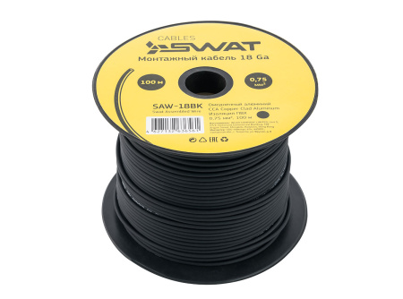 Монтажный кабель SWAT SAW-18BK 0.75*1 черный