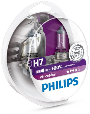 Галогенная лампа Philips H7 12V 55W (PX26d) Vision Plus 12972VPS2