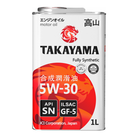 Моторное масло Takayama SAE 5W30 API SN ILSAC GF5 синтетическое 1л 605042
