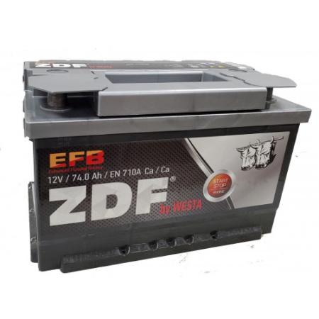 Автомобильный аккумулятор ZDF EFB 74Ач (низкий, обратная)