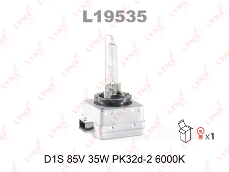 Ксеноновая лампа LYNXauto D1S 12V 35W PK32d-2, 6000K L19535