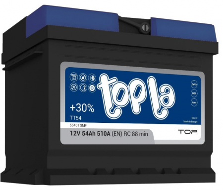 Автомобильный аккумулятор Topla Top 54Ач (низкий,обратная) 118654