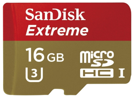 Карта памяти SanDisk Extreme microSDHC 16Gb UHS-I U3 (SDSDQXN-016G-G46A)