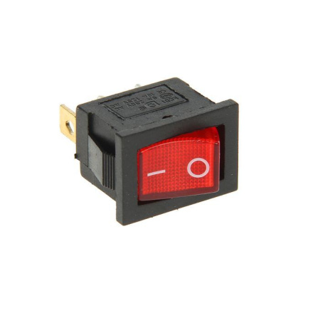 Выключатель клавишный 24V 15А (3с) ON-OFF красный с подсветкой Mini Rexant