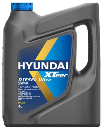 Моторное масло Hyundai Xteer Diesel Ultra 5w40 4л 1041223