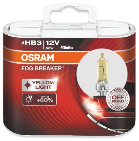 Галогенная лампа Osram HB3 12V 60W (P20d) Fog Breaker DuoBox 9005FBR-HCB в интернет-магазине 12 Вольт