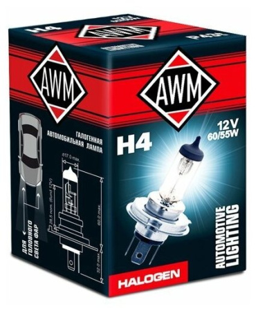 Галогенная лампа AWM H4 12V 60/55 W