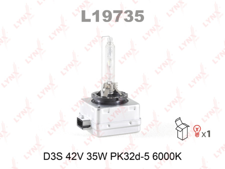 Ксеноновая лампа LYNXauto D3S 12V 35W PK32d-5, 6000K L19735