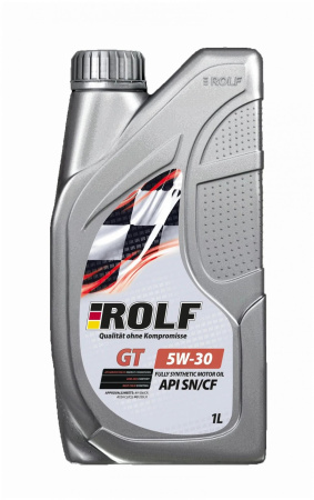 Моторное масло ROLF GT SAE 5W30 API SN/CF, синтетическое 1л пластик 322446