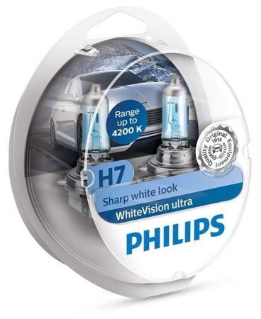 Галогенная лампа Philips H7 12V 55W W5W (PX26d) White Vision Ultra 12972WVUSM