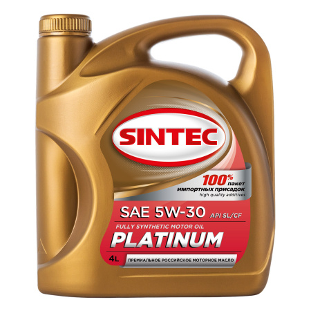 Моторное масло Sintec PLATINUM SAE 5W30 API SL/CF синтетическое 4л 801939