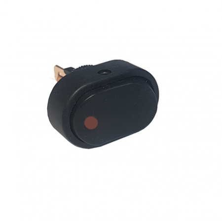 Выключатель-кнопка 12V 30А овальная с красной LED подсветкой (3конт.) ON-OFF Nord YADA 905934