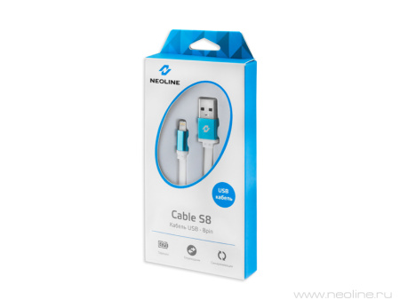 Кабель для зарядки Neoline Cable S8 White USB - iPhone/iPad 8pin (1м)
