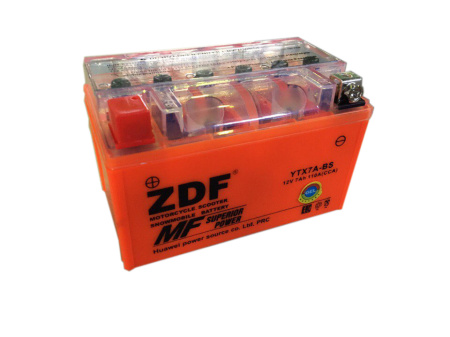 Мотоциклетный аккумулятор ZDF "Moto Battery" 1207.5 (YTX7A-BS) (прямая)