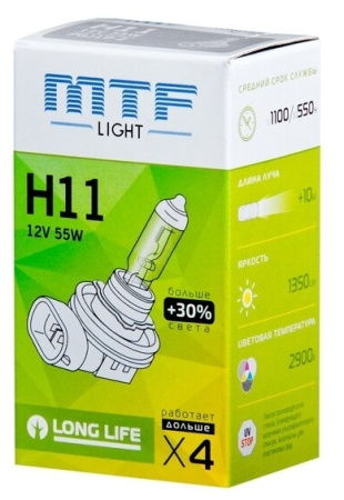 Галогенная лампа MTF Light H11 12V 55W - Standard  30% HS1211