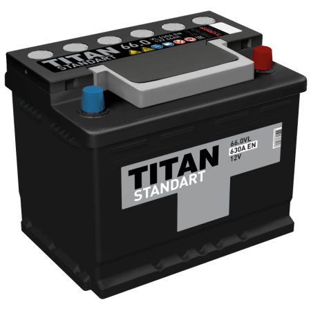 Автомобильный аккумулятор Титан 6CT-66 Standart L с индикацией (прямая)