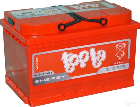 Автомобильный аккумулятор Topla Energy 75Ач (прямая) 108375