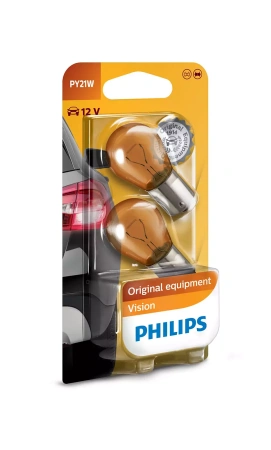 Лампа накаливания Philips PY21W Vision 12V 21W (BAU15s) 12496NAB2
