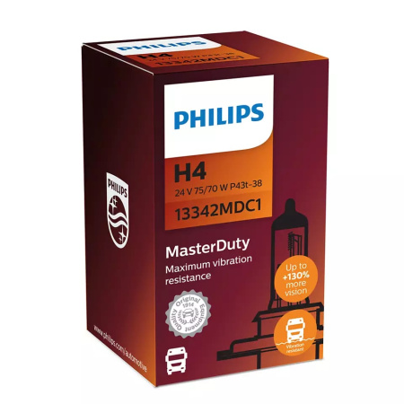 Галогенная лампа Philips H4 24V 75/70W MasterDuty (P43t) 13342MDC1