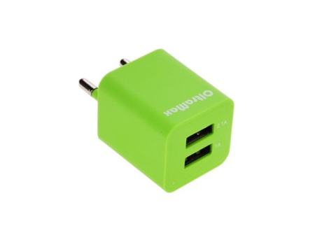 Сетевое зарядное устройство USB "OltraMax OM-Z-00019" Green