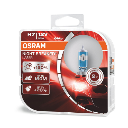 Галогенная лампа Osram H7 12V 55W (PX26d) Night Breaker Laser DuoBox 64210NL-HCB